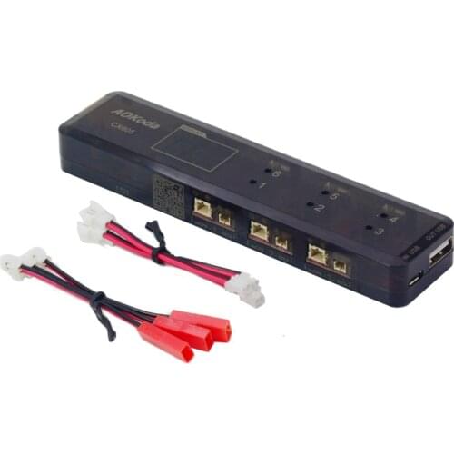 AOK CX605 CX610 6CH DC/XT60/USB Battery Charger for 3.7V 1S Lipo Battery Rechargeable for RC Drones FPV Quadcopter Charging DIY