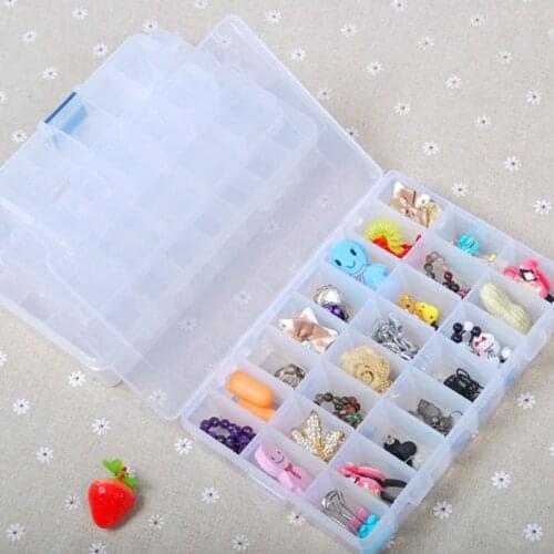 15 Grids Plastic Jewelery Storage Box Holder Container Case Earrings Necklace Organizer Women Makeup Box