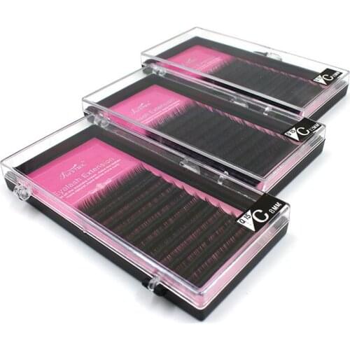 3pcs 0.15 C high-quality individual eyelash extension nature soft Imitation Mink Eyelash fake eyelashes black