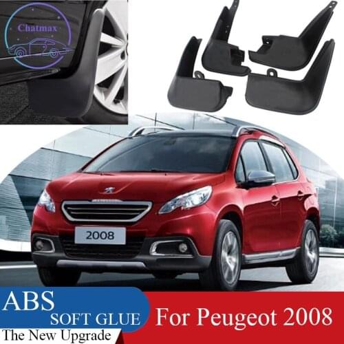 4pcs ABS Front & Rear Fender Protector For Peugeot 2008 2014-2018 Car Mud Flaps Splash Guard Mudguard Mudflaps