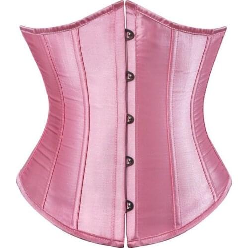 Short Satin Underbust Corset Female Sexy Waist Corset Tops Plus Size S-6XL 7 Colors