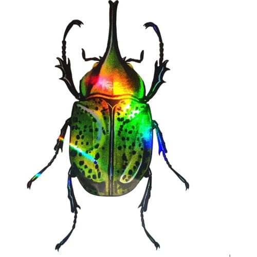 Beetle Chafer Scarab Hologram Car Decal Sticker Laser Colorful 3D PVC Sticker 18*10cm