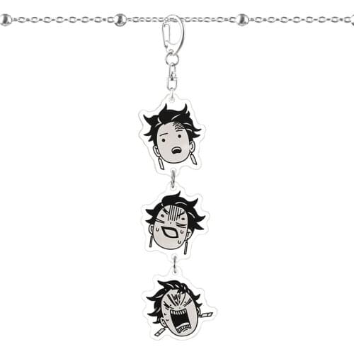 New Anime Demon Slayer Cosplay Keychain Pattern Kimetsu No Yaiba Acrylic Long Pendant Keychain for Bag Gift for Children