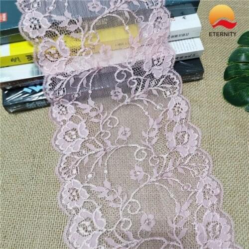 E1883*16.5CM Nylon Spandex stretch Jacquard lace trimmings elastic lace fabric ribbon for fabric wedding decoration