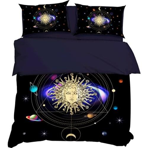 YuXiu3D Digital Printing Duvet Covers 3-Pieces set Black Bedding Set Bed Linen Cover and Pillowcase(s) King Queen Full Twin size