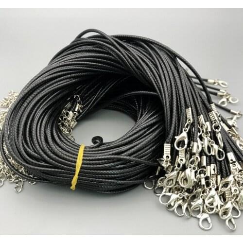 Korean Wax Cord Pendant Rope 1.5mm 2.0mm Black Necklace Cord wholesale