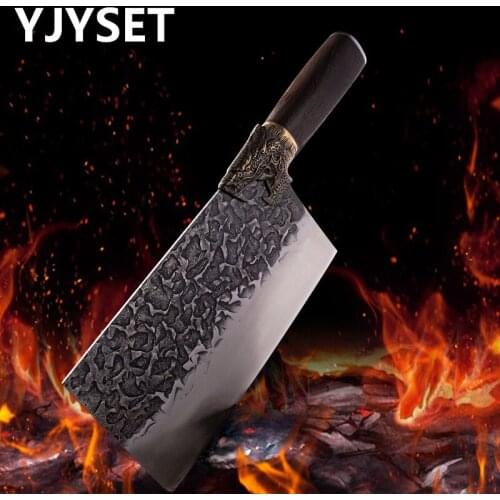 Forged Kitchen Knives Butcher Knife Chinese Traditional High Carbon Handmade Kitchen Cleaver Slicing Serbian Chef Camping Knife