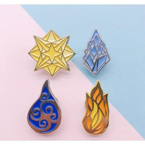 Creative Personality Flame Glacier Cloud Stone Mountain Peak Enamel Brooch Fun Alloy Pin Badge Clothes Bag Punk Accessories Gift