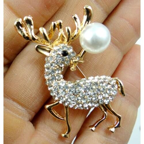 Hot Sale deer Brooches Men Women Suits Dress Hat Collar Brooch Pins Scarf Buckle Party Weddings Banquet Brooch Gifts W17