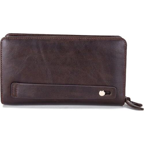 Men Wallets Genuine Leather Large Capacity Wallet Phone Wallet Male Busniess Wallets Handbag Clutch Bag Coin Purse Card Holder