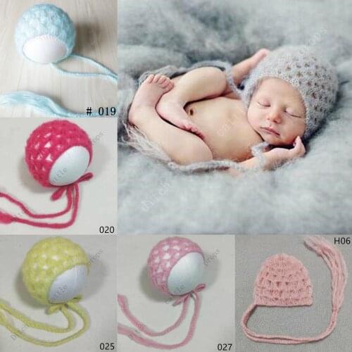Newborn photography clothing hand Knit Mohair Bonnet ,Baby Photography Props. Photography prop