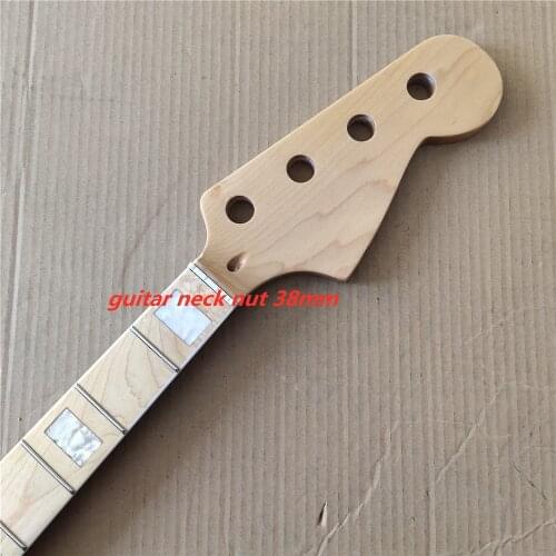 New Gloss Maple 21 frets bass guitar neck part 4 string maple fingerboard 34 inch nut 38mm