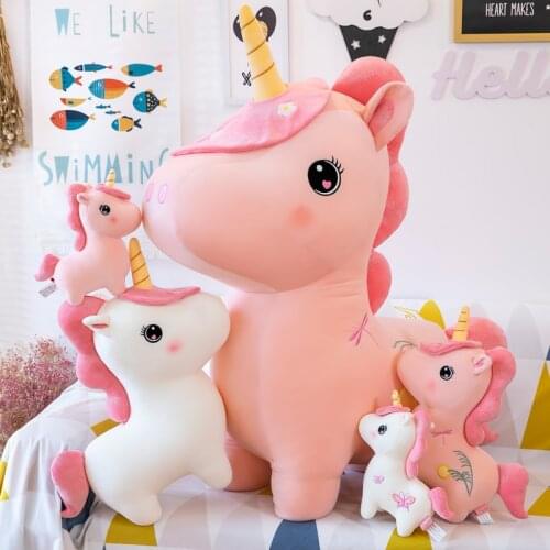 25cm/40cm Cute Plushie Unicorn Toys Stuffed Soft Lovely Horse Pillow Doll Toys for Kids Girls Birthday Gift Valentine Present