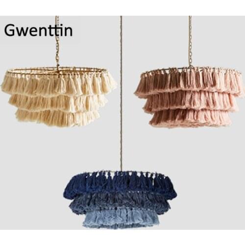 Modern Silk Thread Pendant Lights Ins Home Art Decor Luxury Romantic Hanging Lamp for Living Room Bedroom Suspension Luminaire