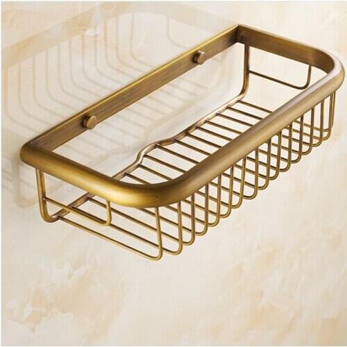 Top high quality total brass material antique bronze bathroom shelves basket holder bathroom soap holder bathroom accessories