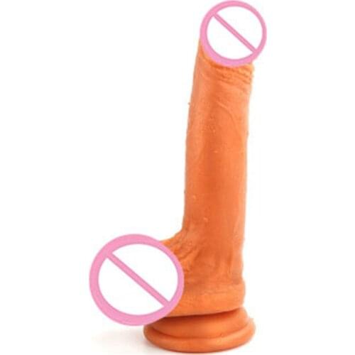 Skin feeling Realistic Dildo Super Soft Penis Dick Dildo Female Masturbator Double-layer Silicone Suction Cup Dildos Sex Product