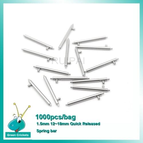 1000pcs/bag 304 Stainless Steel 1.5mm 12mm~24mm Watchband Spring bar Quicke Released Switch Spring bar Parts For Smart Watches