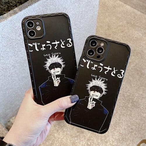 Luxury Jujutsu Kaisen Black Silicone Phone Case For iPhone 12 11 Pro Max Mini XS X XR 7 8 Plus SE 2 Thin Soft Cover Shell Case