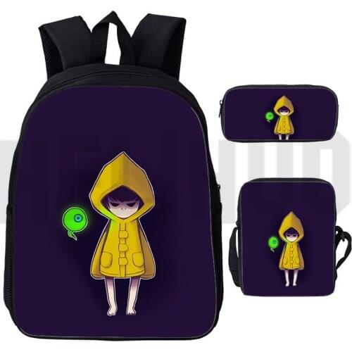 3D Cartoon Little Nightmares 2 Bag Backpack Men Schoolbags Girls Boys Anime Teenager Book Bag 3 Pcs/Set Bag Harajuku Laptop