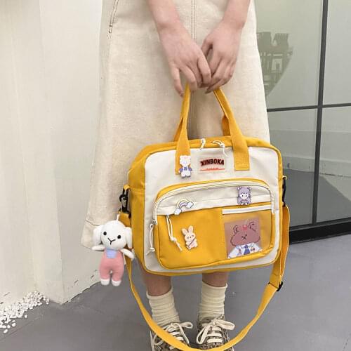 Kawaii Horizontal Backpack for Teenage Girl Portable Multifunctional Travel Shoulder Bags Female Small Schoolbag Women Backpacks