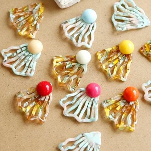 Homemade small waves acetate earrings pendant skirt shape earrings can be pasted DIY hand-made jewelry material package