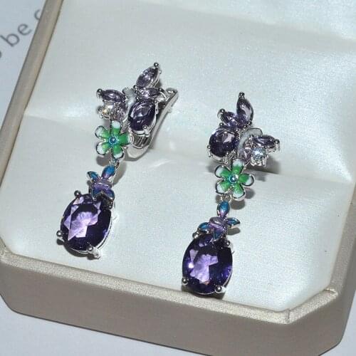Diamonds Plant Jewelry S925 Sterling Silver Drop Earrings Women Engagement Fine Jewelry Silver Fashion Luxury Earrings Gift