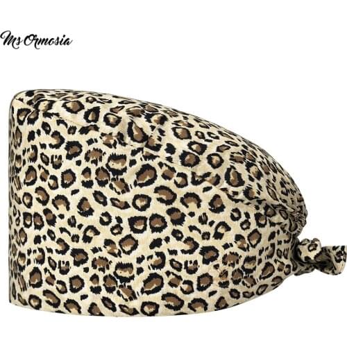 High Quality Unisex Cotton Cartoon Anime Printing Hats Adjustable Scrubs Hat Beauty Salon Spa Laboratory Pet Shop Scrubs Caps