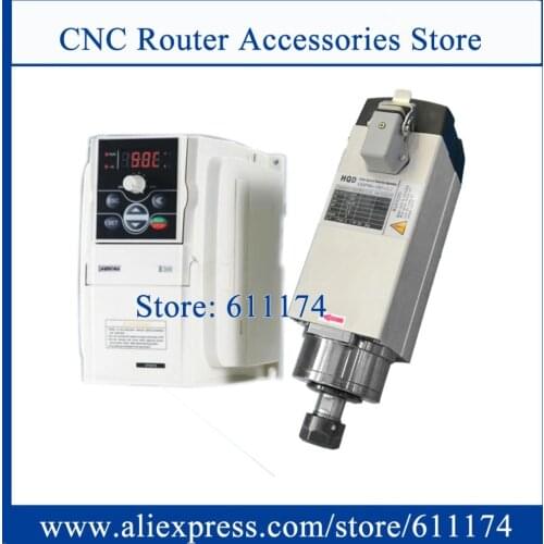 GDF46-18Z/2.2 CNC Spindle motor 2.2Kw ER20 18000RPM Air Cooled Spindle Motor + 2.2Kw VFD Inverter 0-1000Hz