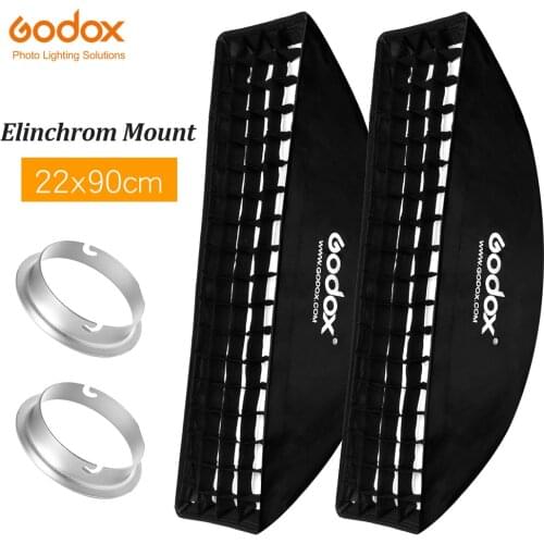 2PCS Godox 9"x 35" 22 x 90cm Honeycomb Grid Softbox for Photo Strobe Studio Flash Softbox Elinchrom Mount Softbox