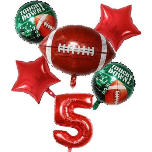 Sportsmeeting boys Rugbyballs green Soccer Football foil Balloons Green aluminum Rugby Party Decoration The most popular sports