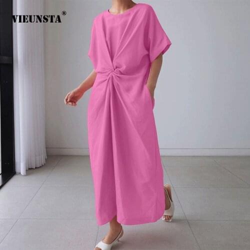 VIEUNSTA Linen Summer Dresses China