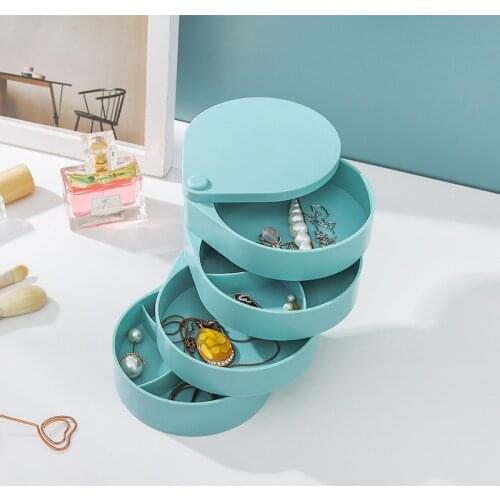 Rotating Jewelry Rack Storage Box Necklace Earring Earrings European Style Storage Box Net Red Style Pack Multi-layer Box