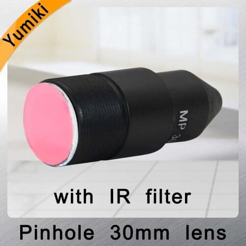Yumiki HD CCTV Lens Pinhole 30MM M12*0.5 Mount 1/2.7" F1.6 9.6 degree for Security CCTV cameras with IR