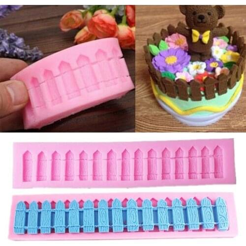 Fence Shaped Silicone Mold Sugar Paste 3D Fondant Cake Decoration Tool DIY Chocolate Mold Kitchen Liquid Cake Tools