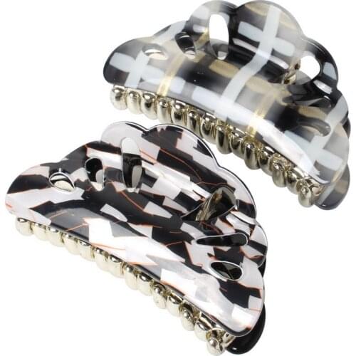 Medium Hair Claws Acrylic Hair Clips Scallop Bulldog Hair Accessories Snake Leopard Print Hairpins Hair Clamps For Women Girls