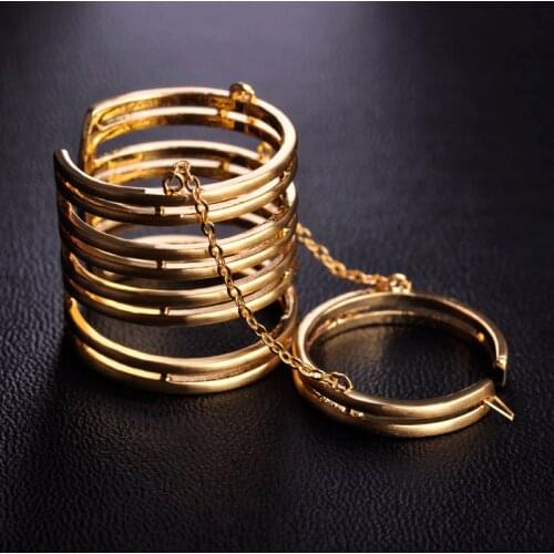 Blucome Punk Trendy Simple Hollow Knuckle Open Ring Sets Tassel Copper Women Long Finger Rings Bijoux Christmas gifts Jewelry