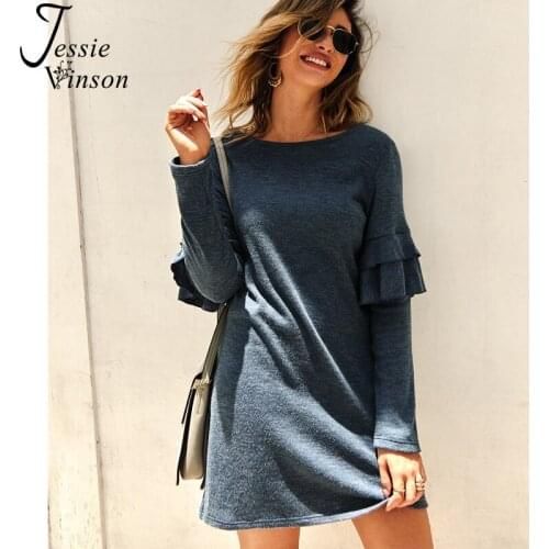 Jessie Vinson Long Sleeve Solid Pink Pullover Knitted Dress Women Casual Plain White Sweater Dress Autumn Winter Female Dresses