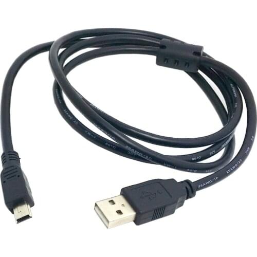 1.5M 5ft USB 2.0 Male to Mini B 5pin Male Hard Disk Cable for Camera with Ferrite core