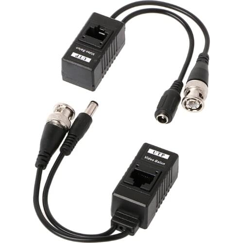 1 Pair BNC To RJ45 Passive Video Power + Audio Balun Transceiver For CCTV Camera Dropshipping