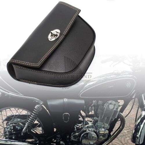1pcs Motorcycle Black PU Leather Saddlebag Saddle Bag Luggage Tool Side Bag Universal for Harley Honda Yamaha Suzuki
