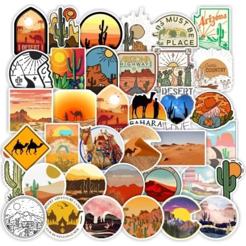 10/50Pcs Outdoor Desert Landscape Camel Stickers For Suitcase Skateboard Laptop Luggage Fridge Phone Car Styling Decal Sticker