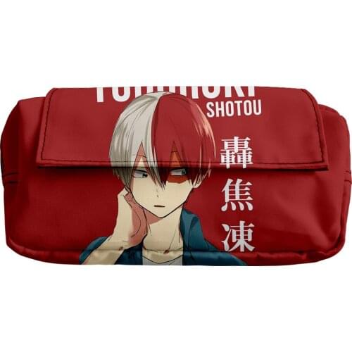 2021 3D My Hero Academia Todoroki Shoto Women Simple Double layer Storage Bag Lady Bag Cosmetic Bag Child Stationery Pencil Bag