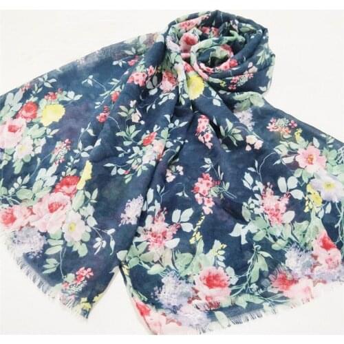 2021 Women Fashion Feather Printed Pattern Cotton Scarf Shawls Wraps Hijabs 10pcs/lot