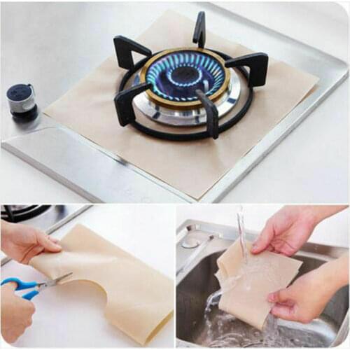 4Pcs Reusable Protector Gas Range Liner Non Stick Gas Hob Stove Top Cooker Cover