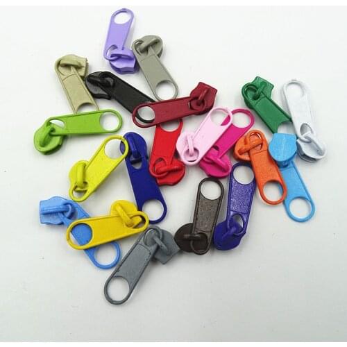 5# Nylon Zipper Puller Sofa Mattress Tent Luggage Black And White Long Board No Lock Slider 100Pcs