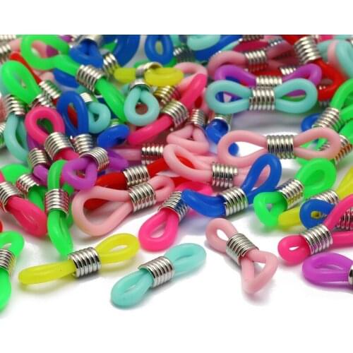 50pcs/lot Colorful 21x5mm Eyeglasses Spectacles Chain Glasses Retainer Ends Rope Holder Strap Retainer End Loop Connector