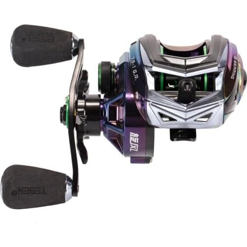 7.5:1 Baitcast Fishing Reel Rock Wedkarstwo Wheels Metal Fishing Vessel for Black Fish 8BB 7KG Max Drag Carrete De Pesca