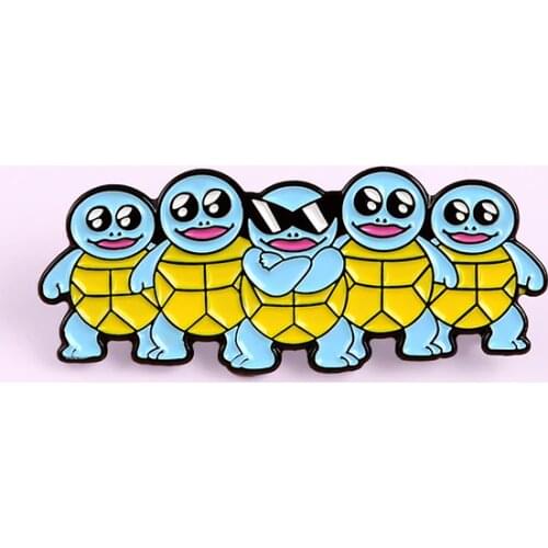 Anime Pokemon Enamel Pin Jenny Turtle Badge Brooch Denim Clothes Cute Animal Childhood Jewelry Gift For Friends Kids
