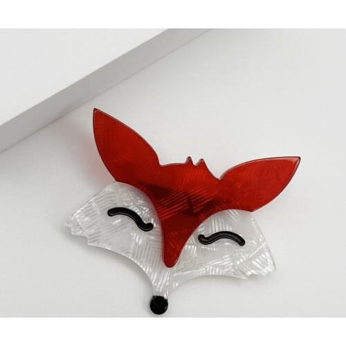 Safety Pins Custom Fox Handmade Custom Acrylic Brooches Bag Lapel Pin Cartoon Animal Badge Jewelry Gift for Kids Friends