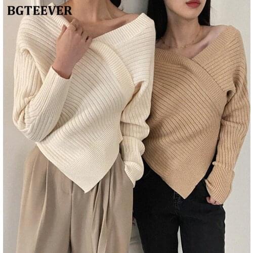 Женские пуловеры с открытыми плечами BGTEEVER China At AliExpress